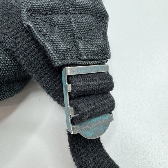 Vtg Polo Ralph Lauren Backpack Embroidered BigPony Logo Black Red Canvas Leather - Picture 8 of 11